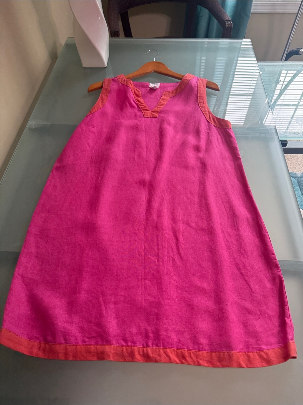 Sigrid Olsen LINEN Dress Pink Mini Dress MEDIUM Pink Coastal Chic Euro Summer